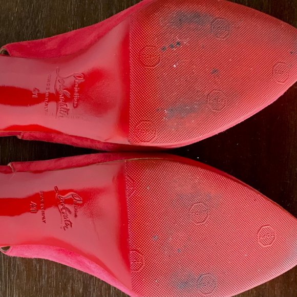 Christian Louboutin Red Suede Mary Janes - Picture 3 of 5